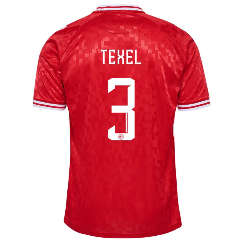 Danxen Kinder Dänemark Pontus Texel #3 Rot Heimtrikot Trikot 24-26 T-Shirt Schweiz