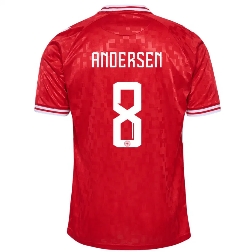 Danxen Kinder Dänemark Silas Andersen #8 Rot Heimtrikot Trikot 24-26 T-Shirt Schweiz