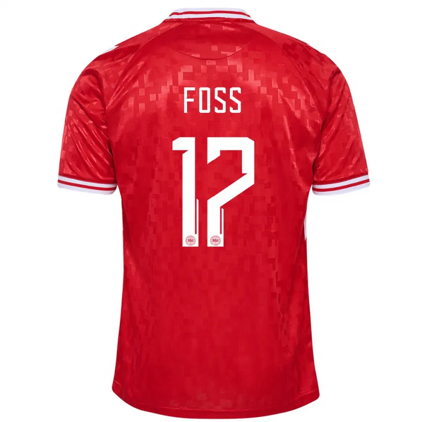 Danxen Kinder Dänemark Jonathan Foss #17 Rot Heimtrikot Trikot 24-26 T-Shirt Schweiz