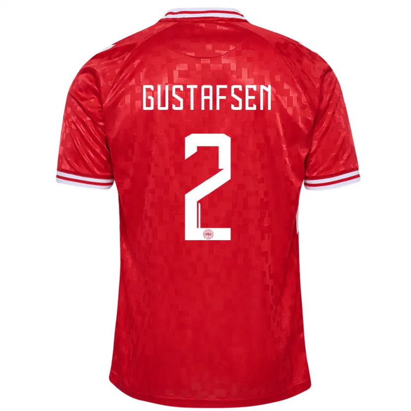 Danxen Kinder Dänemark Victor Gustafsen #2 Rot Heimtrikot Trikot 24-26 T-Shirt Schweiz