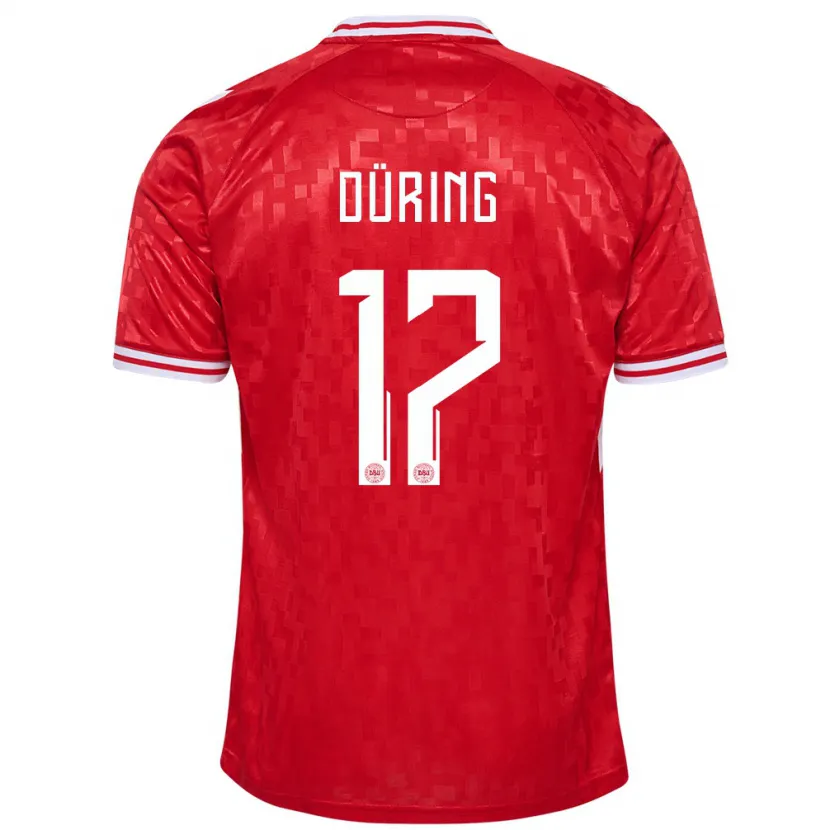 Danxen Kinder Dänemark Rasmus Düring #17 Rot Heimtrikot Trikot 24-26 T-Shirt Schweiz