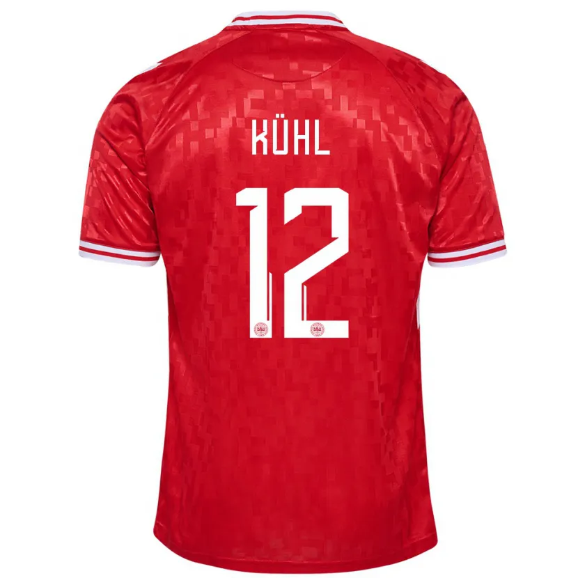 Danxen Kinder Dänemark Kathrine Kühl #12 Rot Heimtrikot Trikot 24-26 T-Shirt Schweiz