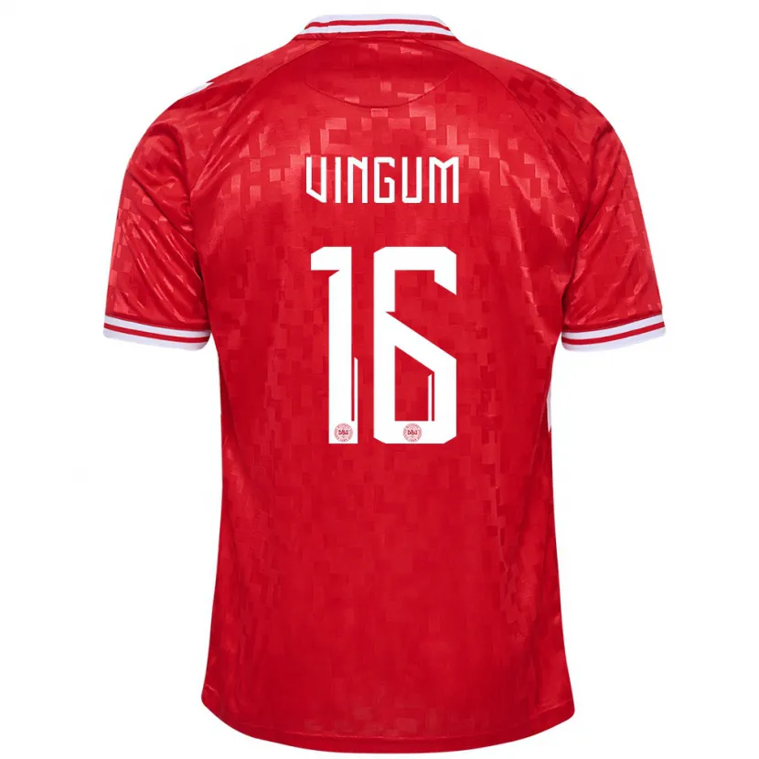 Danxen Kinder Dänemark Alberte Vingum #16 Rot Heimtrikot Trikot 24-26 T-Shirt Schweiz