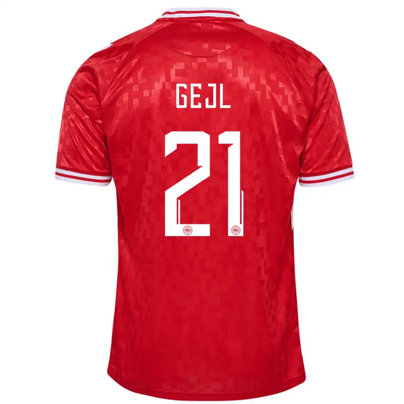 Danxen Kinder Dänemark Mille Gejl #21 Rot Heimtrikot Trikot 24-26 T-Shirt Schweiz