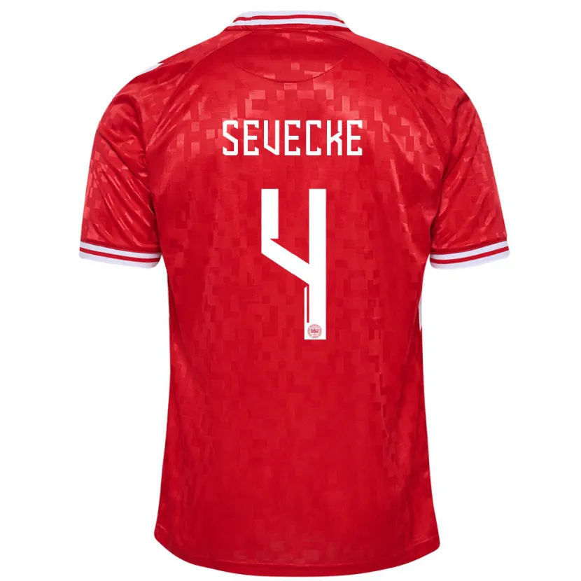 Danxen Kinder Dänemark Rikke Sevecke #4 Rot Heimtrikot Trikot 24-26 T-Shirt Schweiz