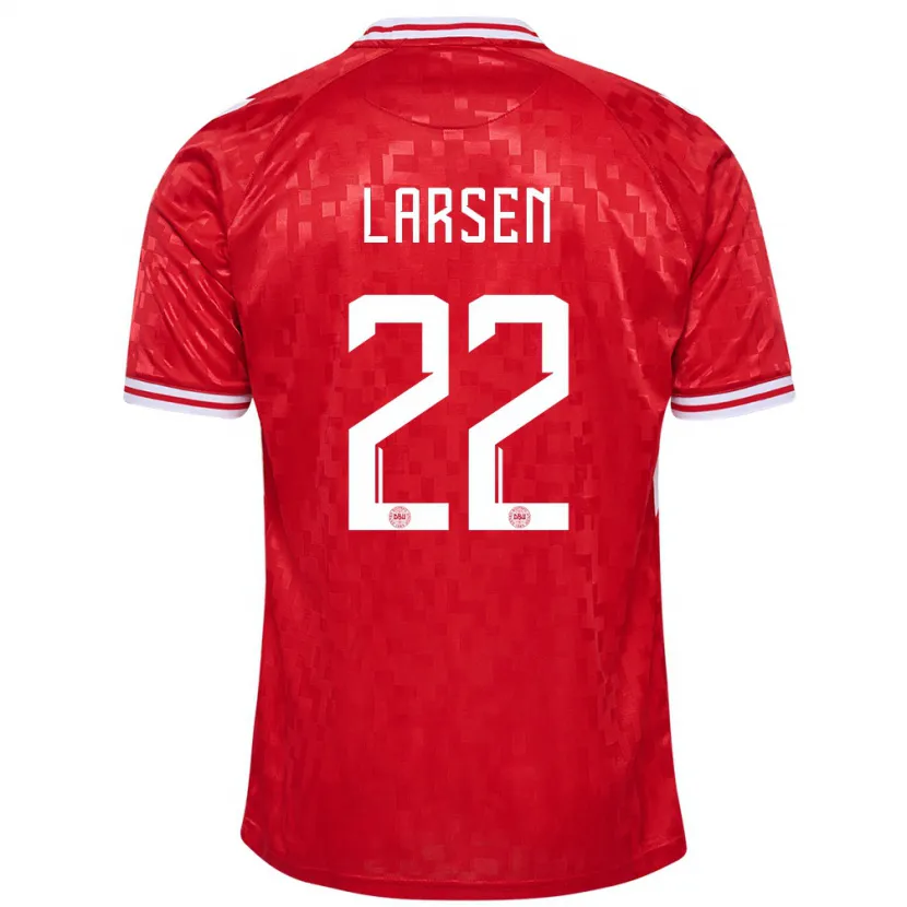 Danxen Kinder Dänemark Kathrine Larsen #22 Rot Heimtrikot Trikot 24-26 T-Shirt Schweiz