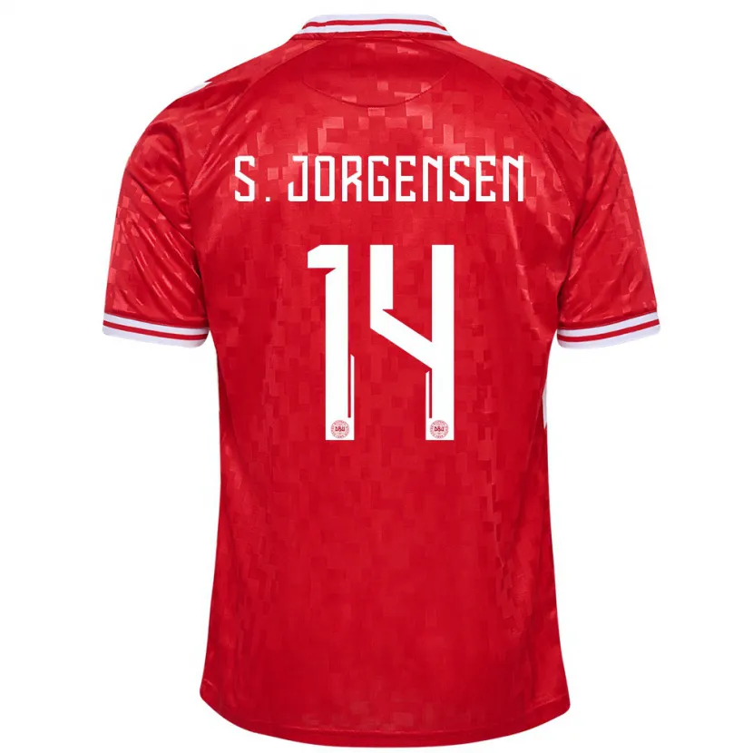 Danxen Kinder Dänemark Sebastian Jorgensen #14 Rot Heimtrikot Trikot 24-26 T-Shirt Schweiz