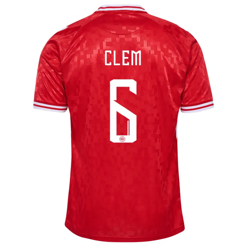 Danxen Kinder Dänemark William Clem #6 Rot Heimtrikot Trikot 24-26 T-Shirt Schweiz