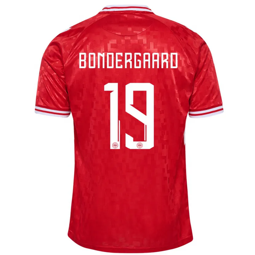 Danxen Kinder Dänemark Asbjorn Bondergaard #19 Rot Heimtrikot Trikot 24-26 T-Shirt Schweiz