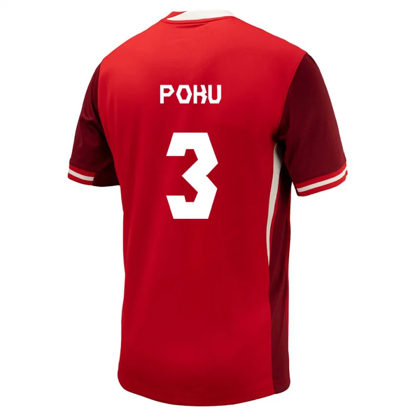 Danxen Kinder Kanada Kwasi Poku #3 Rot Heimtrikot Trikot 24-26 T-Shirt Schweiz