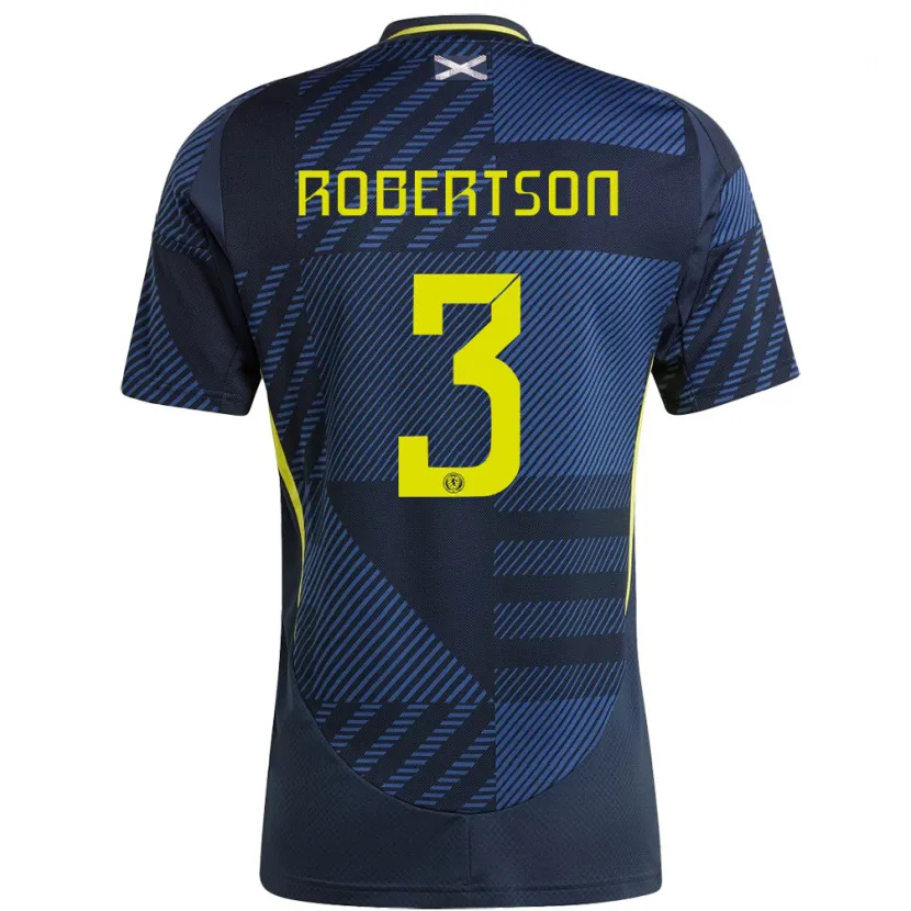 Danxen Kinder Schottland Andrew Robertson #3 Dunkelblau Heimtrikot Trikot 24-26 T-Shirt Schweiz