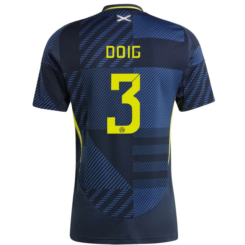 Danxen Kinder Schottland Josh Doig #3 Dunkelblau Heimtrikot Trikot 24-26 T-Shirt Schweiz