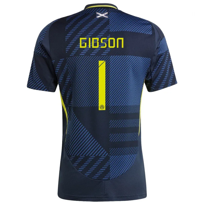 Danxen Kinder Schottland Lee Gibson #1 Dunkelblau Heimtrikot Trikot 24-26 T-Shirt Schweiz