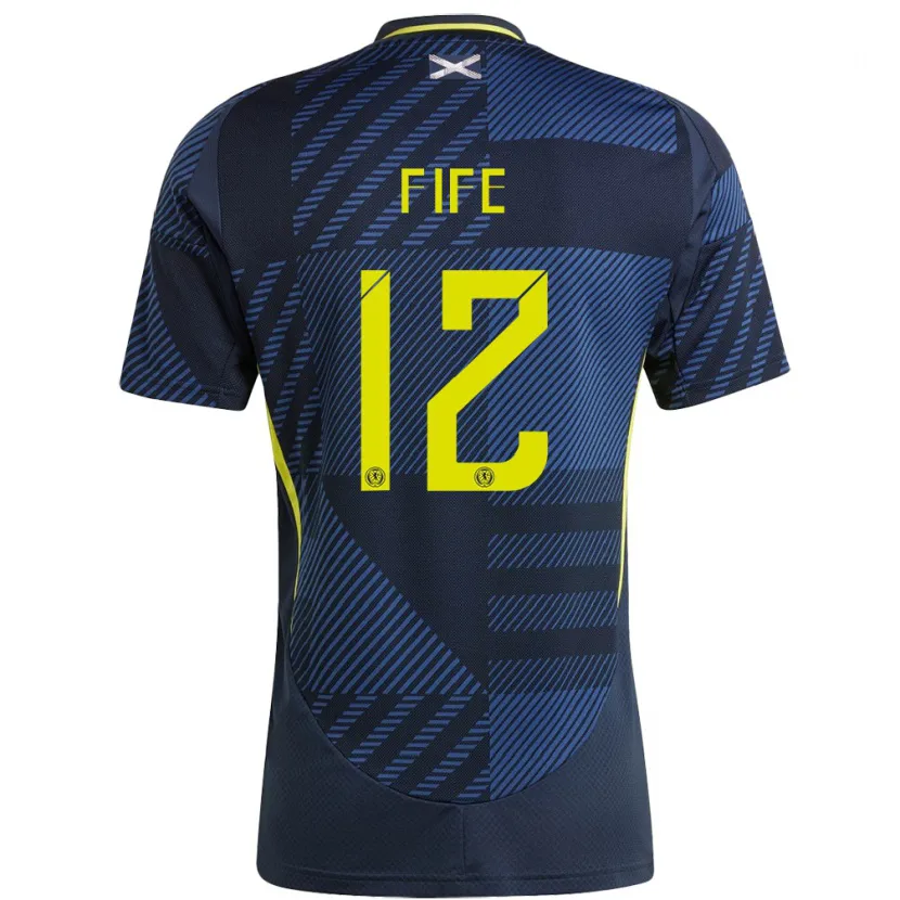 Danxen Kinder Schottland Jenna Fife #12 Dunkelblau Heimtrikot Trikot 24-26 T-Shirt Schweiz