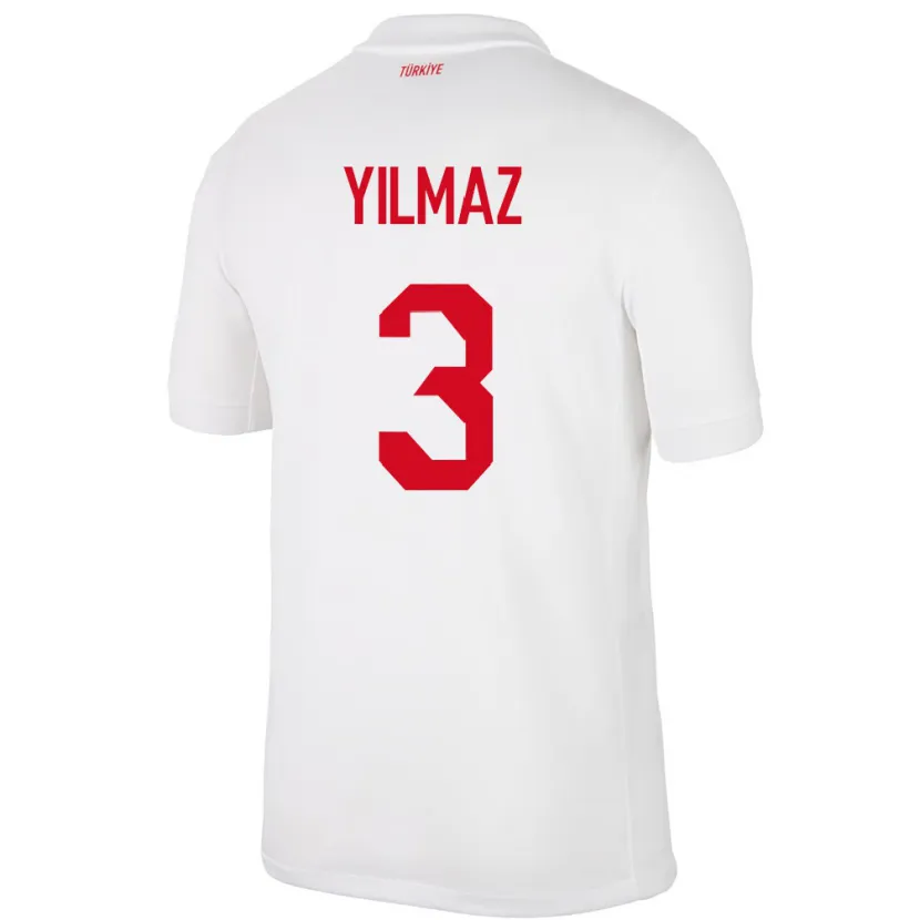 Danxen Kinder Türkei Berkay Yılmaz #3 Weiß Heimtrikot Trikot 24-26 T-Shirt Schweiz