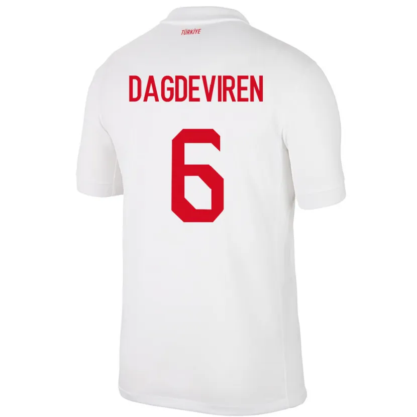 Danxen Kinder Türkei Diren Dağdeviren #6 Weiß Heimtrikot Trikot 24-26 T-Shirt Schweiz