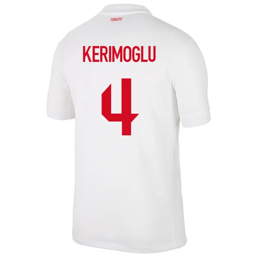 Danxen Kinder Türkei Zeynap Kerimoğlu #4 Weiß Heimtrikot Trikot 24-26 T-Shirt Schweiz