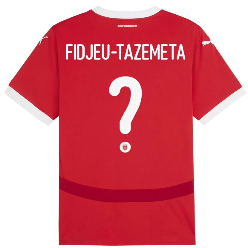 Danxen Kinder Österreich Thierry Fidjeu-Tazemeta #0 Rot Heimtrikot Trikot 24-26 T-Shirt Schweiz