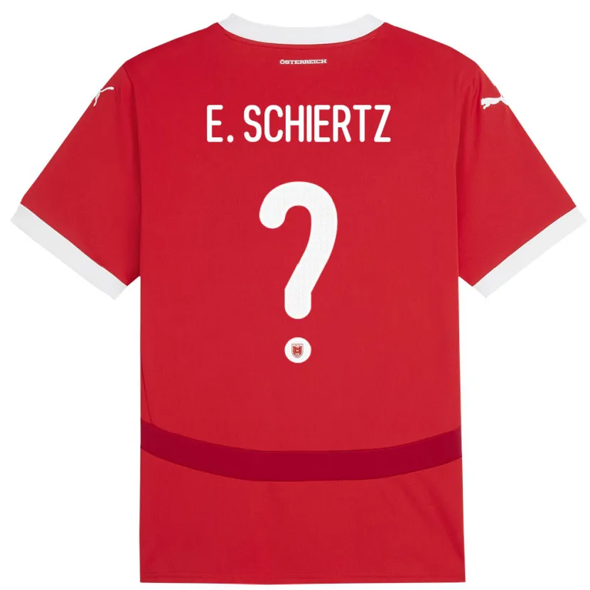 Danxen Kinder Österreich Emilio Schiertz #0 Rot Heimtrikot Trikot 24-26 T-Shirt Schweiz