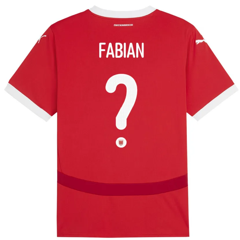 Danxen Kinder Österreich Lukas Fabian #0 Rot Heimtrikot Trikot 24-26 T-Shirt Schweiz