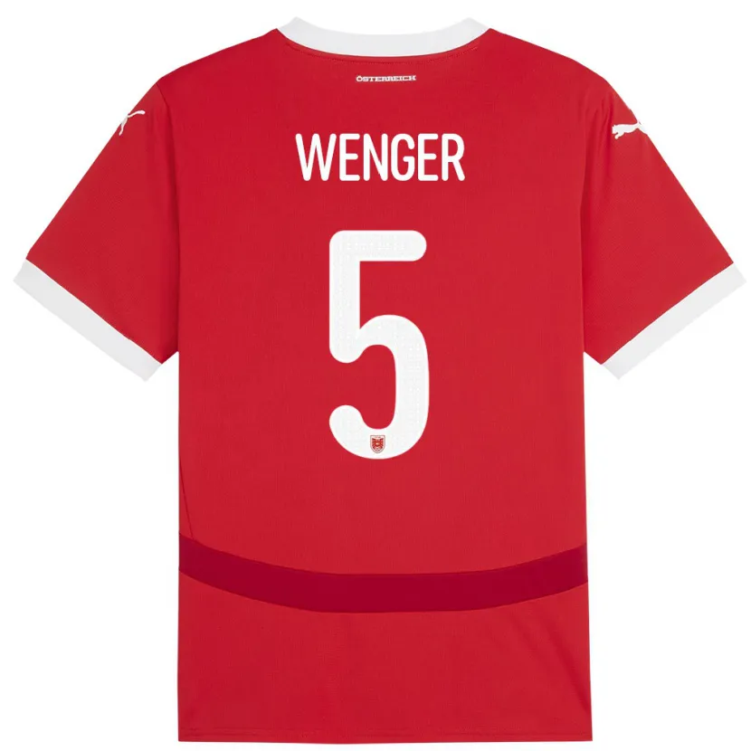 Danxen Kinder Österreich Claudia Wenger #5 Rot Heimtrikot Trikot 24-26 T-Shirt Schweiz