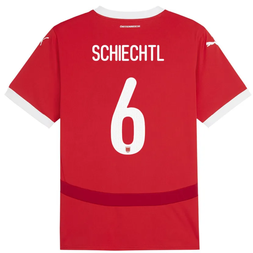 Danxen Kinder Österreich Katharina Schiechtl #6 Rot Heimtrikot Trikot 24-26 T-Shirt Schweiz