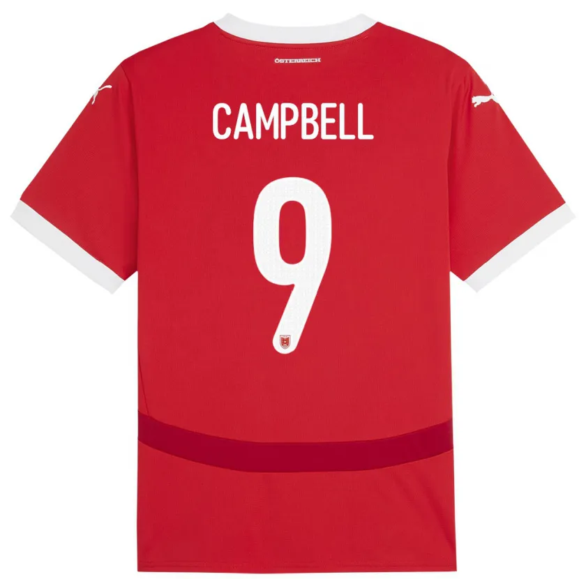 Danxen Kinder Österreich Eileen Campbell #9 Rot Heimtrikot Trikot 24-26 T-Shirt Schweiz