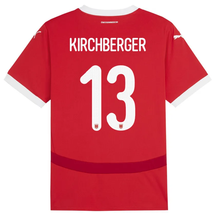 Danxen Kinder Österreich Virginia Kirchberger #13 Rot Heimtrikot Trikot 24-26 T-Shirt Schweiz