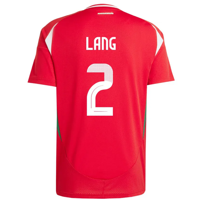 Danxen Kinder Ungarn Ádám Lang #2 Rot Heimtrikot Trikot 24-26 T-Shirt Schweiz