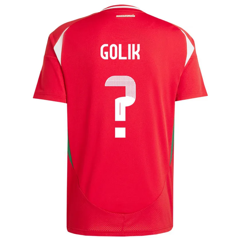 Danxen Kinder Ungarn Benjámin Gólik #0 Rot Heimtrikot Trikot 24-26 T-Shirt Schweiz