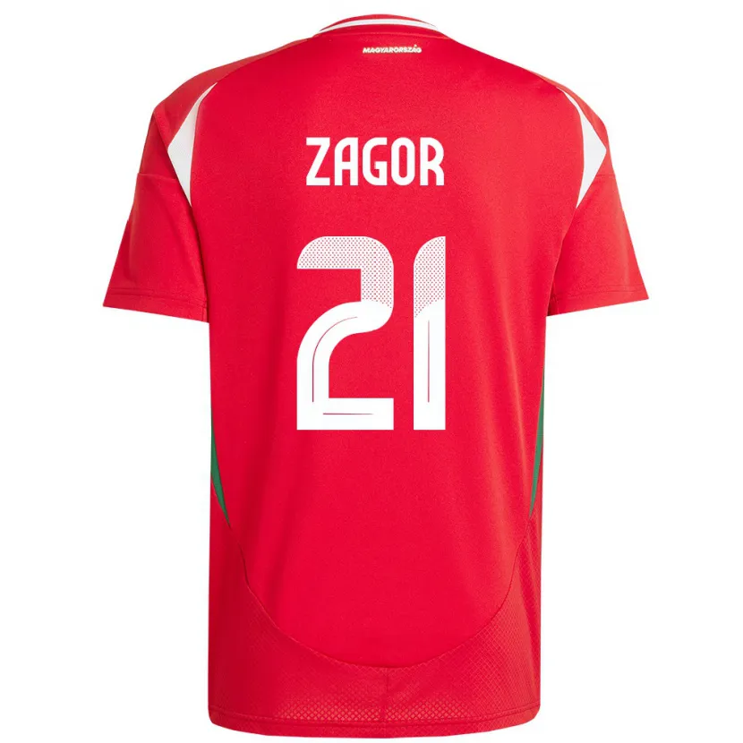 Danxen Kinder Ungarn Bernadett Zágor #21 Rot Heimtrikot Trikot 24-26 T-Shirt Schweiz