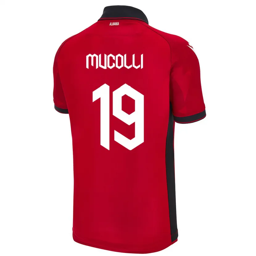 Danxen Kinder Albanien Arbnor Mucolli #19 Rot Heimtrikot Trikot 24-26 T-Shirt Schweiz