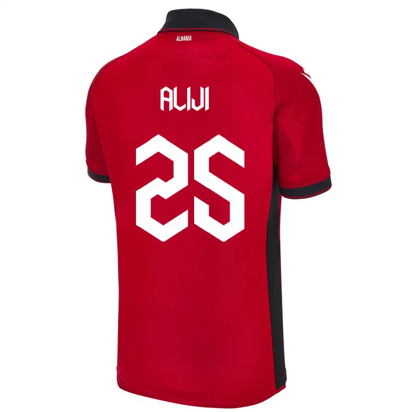 Danxen Kinder Albanien Naser Aliji #25 Rot Heimtrikot Trikot 24-26 T-Shirt Schweiz
