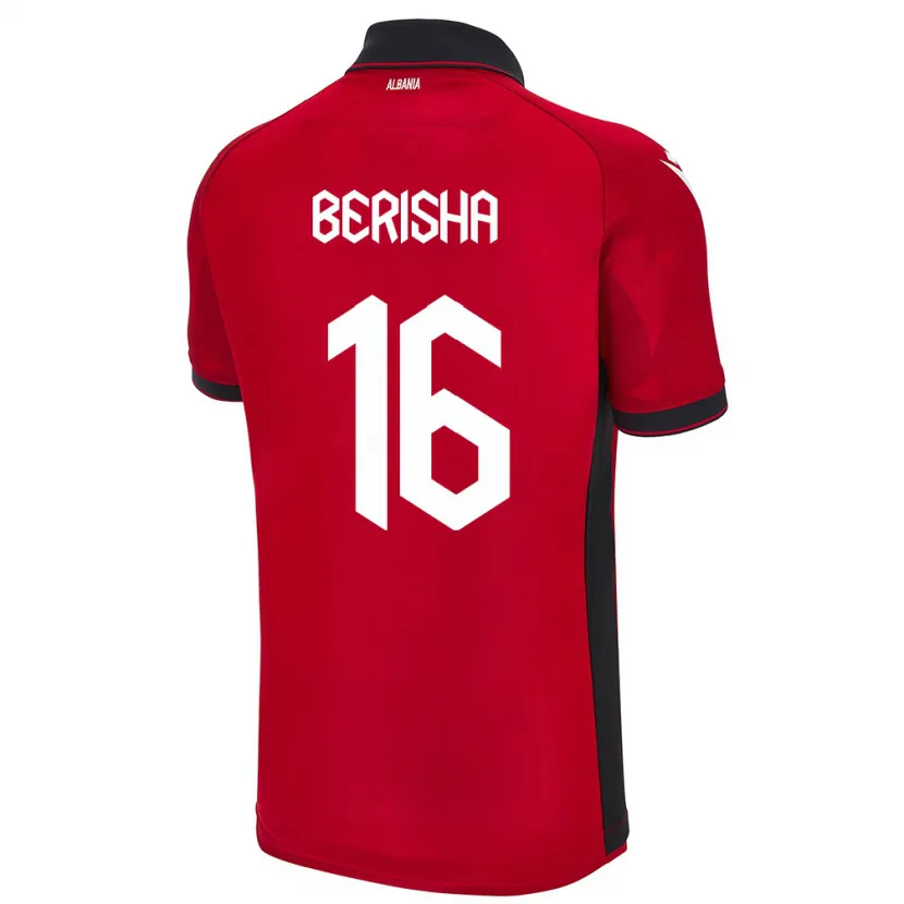 Danxen Kinder Albanien Medon Berisha #16 Rot Heimtrikot Trikot 24-26 T-Shirt Schweiz