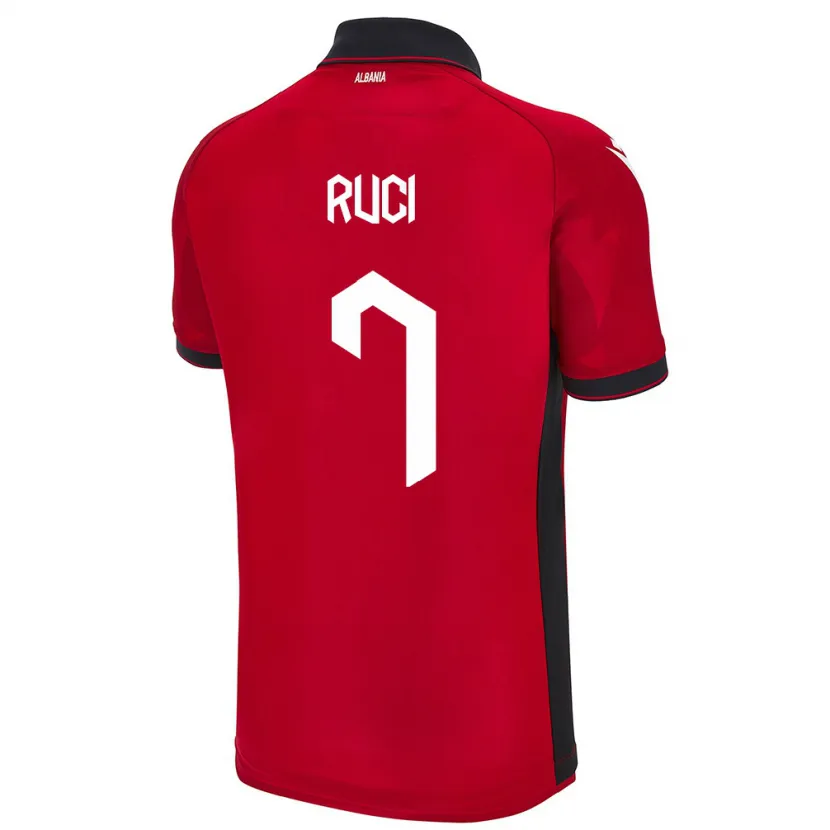 Danxen Kinder Albanien Flamur Ruci #7 Rot Heimtrikot Trikot 24-26 T-Shirt Schweiz