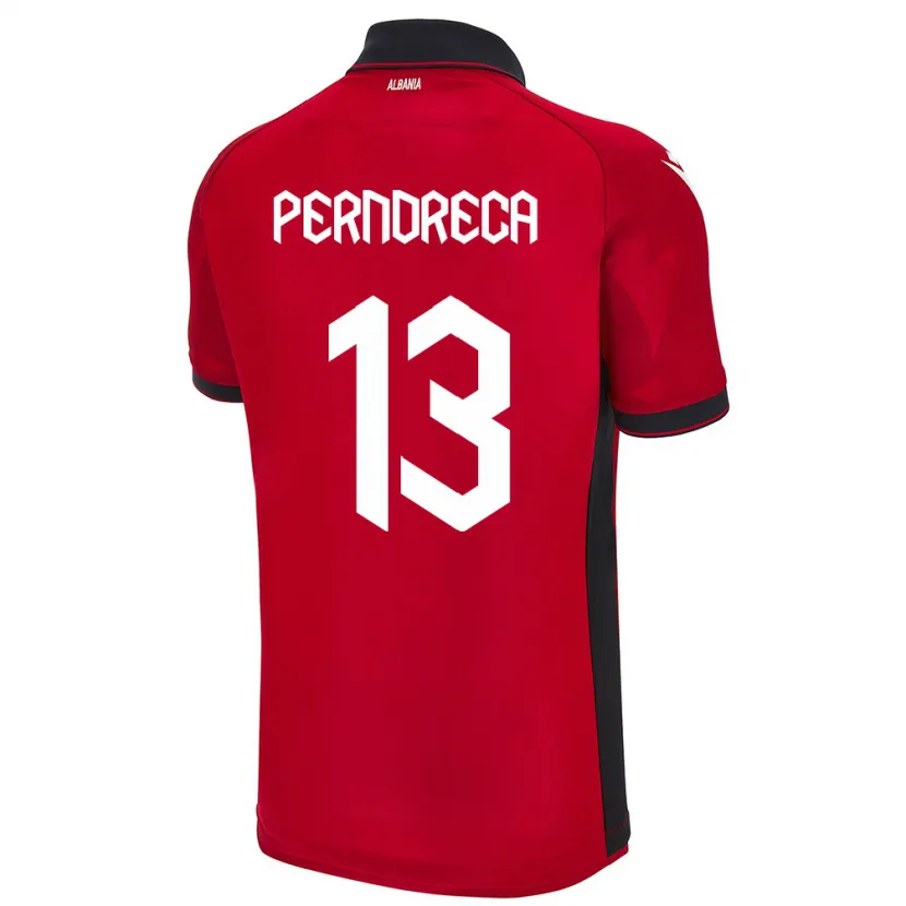 Danxen Kinder Albanien Fabjan Perndreca #13 Rot Heimtrikot Trikot 24-26 T-Shirt Schweiz