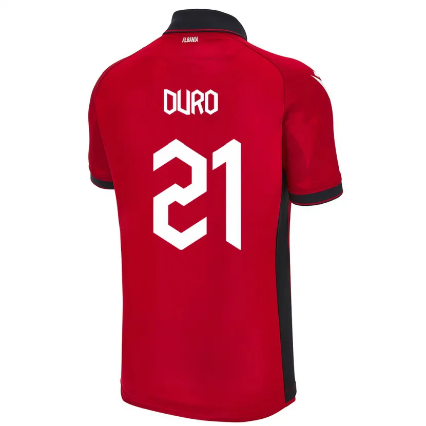 Danxen Kinder Albanien Dejvi Duro #21 Rot Heimtrikot Trikot 24-26 T-Shirt Schweiz