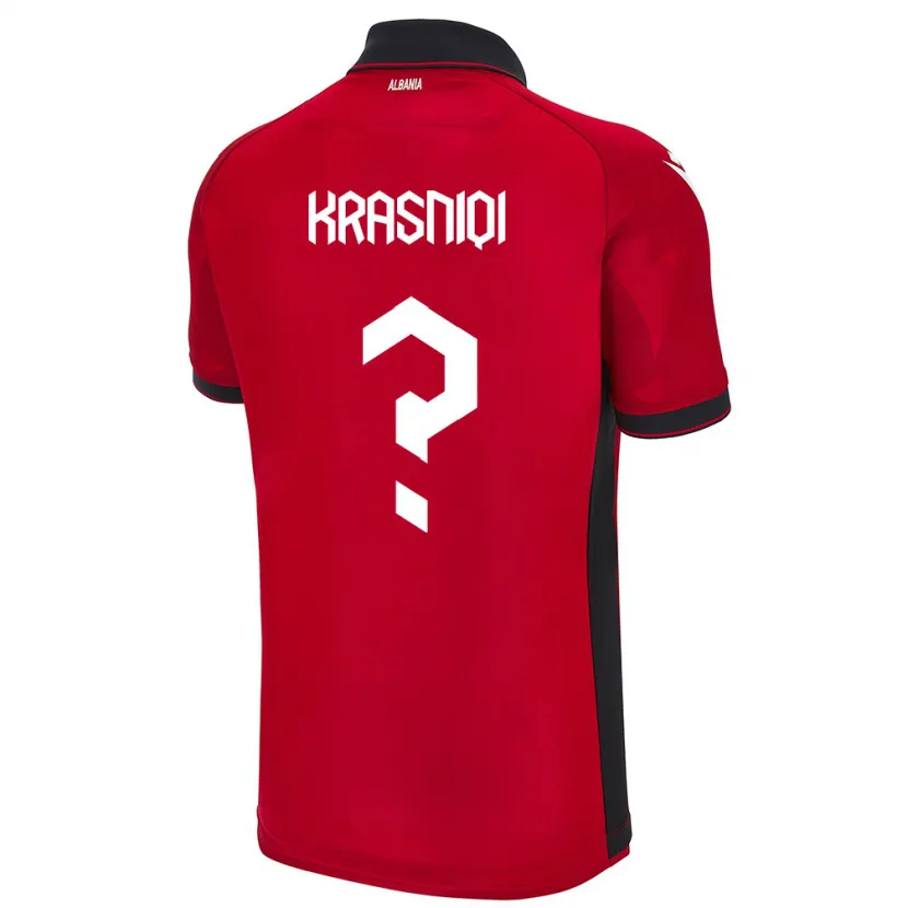 Danxen Kinder Albanien Erald Krasniqi #0 Rot Heimtrikot Trikot 24-26 T-Shirt Schweiz
