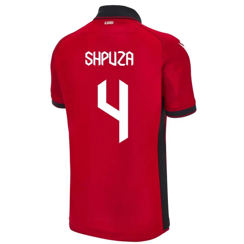 Danxen Kinder Albanien Kleo Shpuza #4 Rot Heimtrikot Trikot 24-26 T-Shirt Schweiz