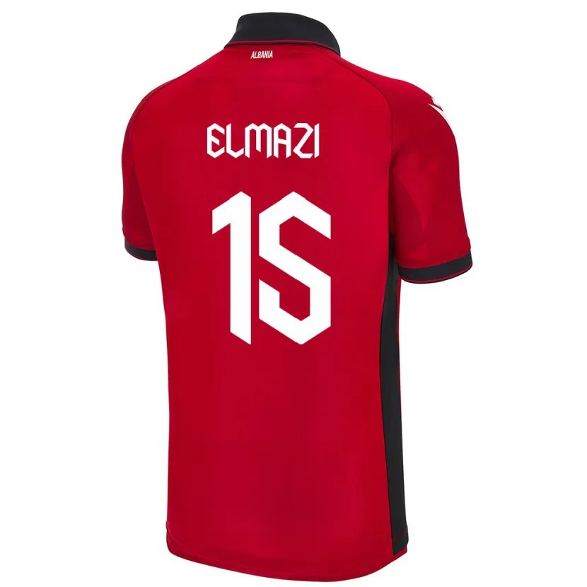 Danxen Kinder Albanien Enea Elmazi #15 Rot Heimtrikot Trikot 24-26 T-Shirt Schweiz