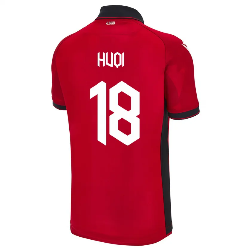 Danxen Kinder Albanien Mattia Huqi #18 Rot Heimtrikot Trikot 24-26 T-Shirt Schweiz