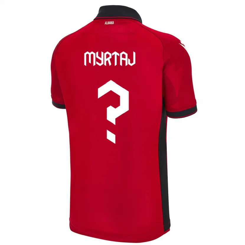 Danxen Kinder Albanien Leon Myrtaj #0 Rot Heimtrikot Trikot 24-26 T-Shirt Schweiz