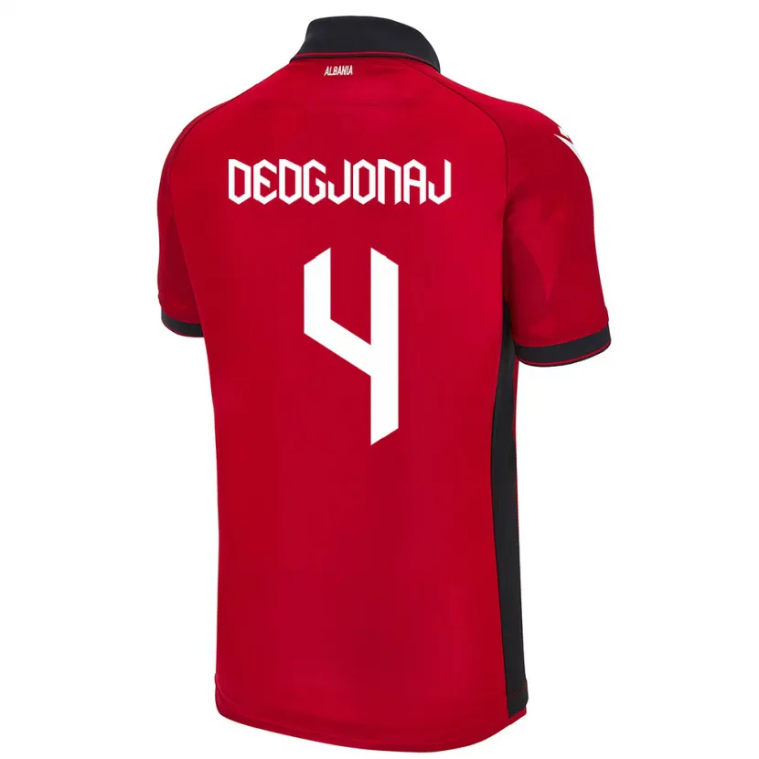 Danxen Kinder Albanien Leonora Dedgjonaj #4 Rot Heimtrikot Trikot 24-26 T-Shirt Schweiz