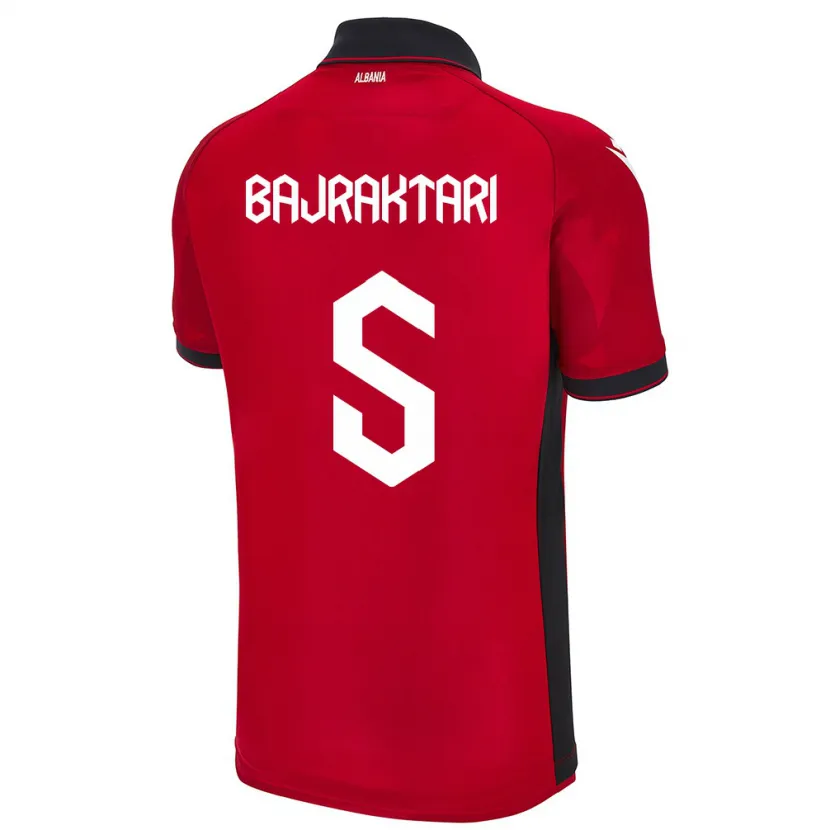 Danxen Kinder Albanien Arbiona Bajraktari #5 Rot Heimtrikot Trikot 24-26 T-Shirt Schweiz