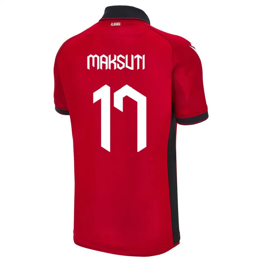 Danxen Kinder Albanien Kristina Maksuti #17 Rot Heimtrikot Trikot 24-26 T-Shirt Schweiz