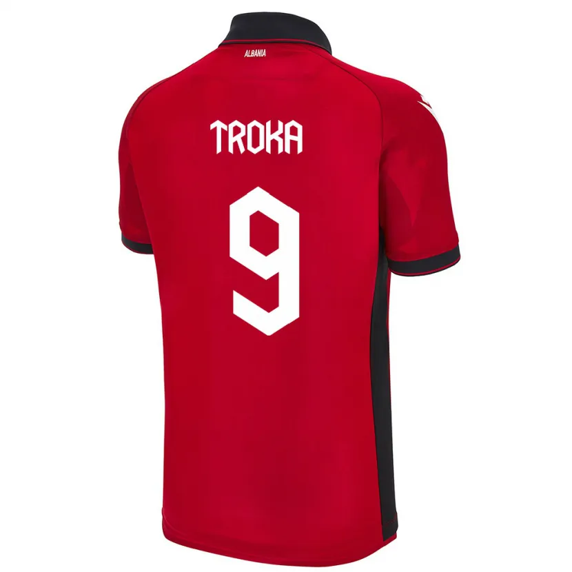 Danxen Kinder Albanien Valentina Troka #9 Rot Heimtrikot Trikot 24-26 T-Shirt Schweiz