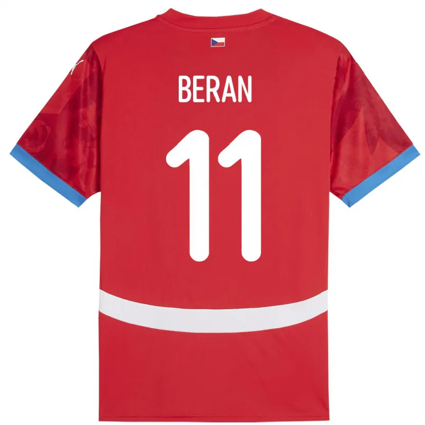 Danxen Kinder Tschechien Stepan Beran #11 Rot Heimtrikot Trikot 24-26 T-Shirt Schweiz
