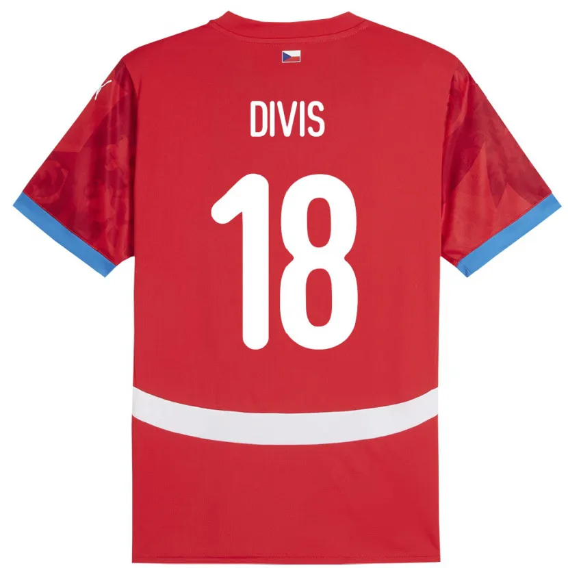 Danxen Kinder Tschechien Matej Divis #18 Rot Heimtrikot Trikot 24-26 T-Shirt Schweiz