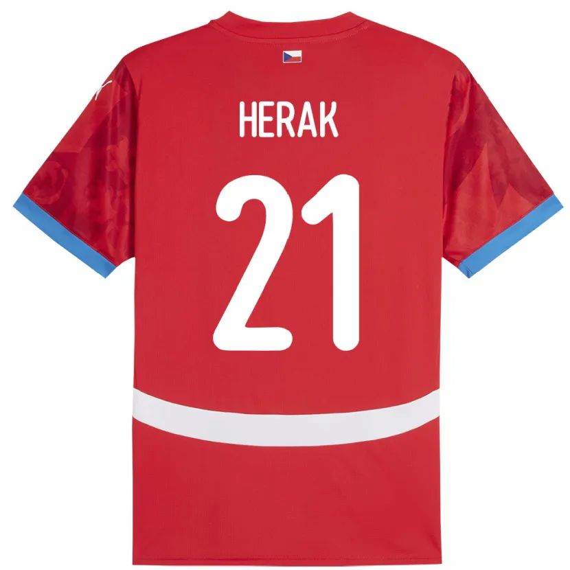 Danxen Kinder Tschechien Frantisek Herak #21 Rot Heimtrikot Trikot 24-26 T-Shirt Schweiz