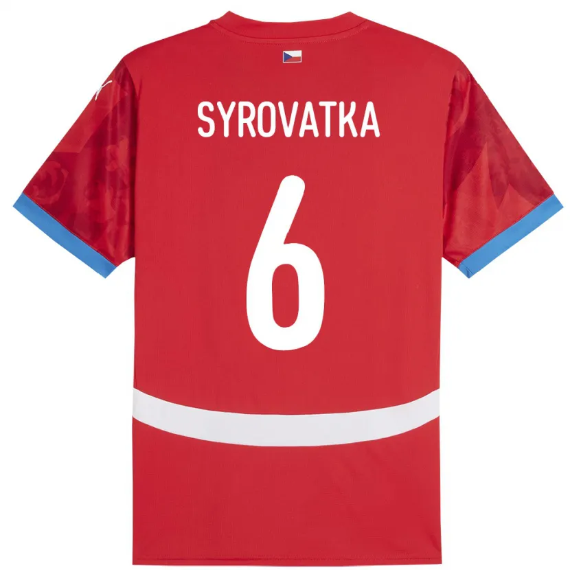 Danxen Kinder Tschechien Matyas Syrovatka #6 Rot Heimtrikot Trikot 24-26 T-Shirt Schweiz
